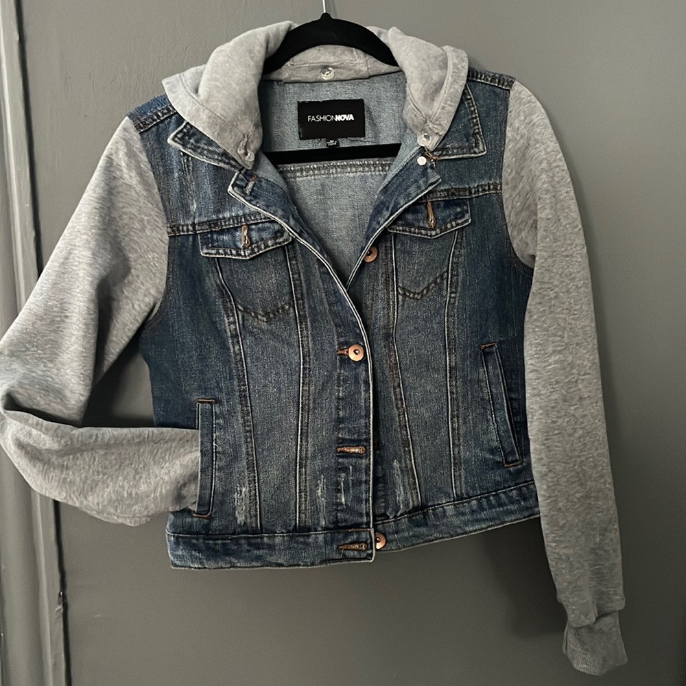 Fashion nova Jean hoodie jacket